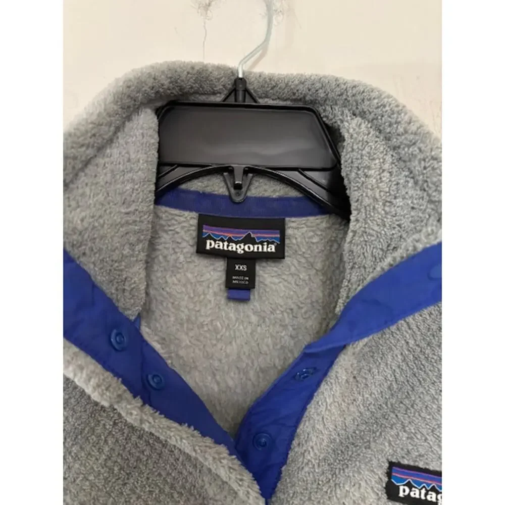 Patagonia Synchilla T-Snap Fleece Pullover Jacket Gray Purple Womens XXS